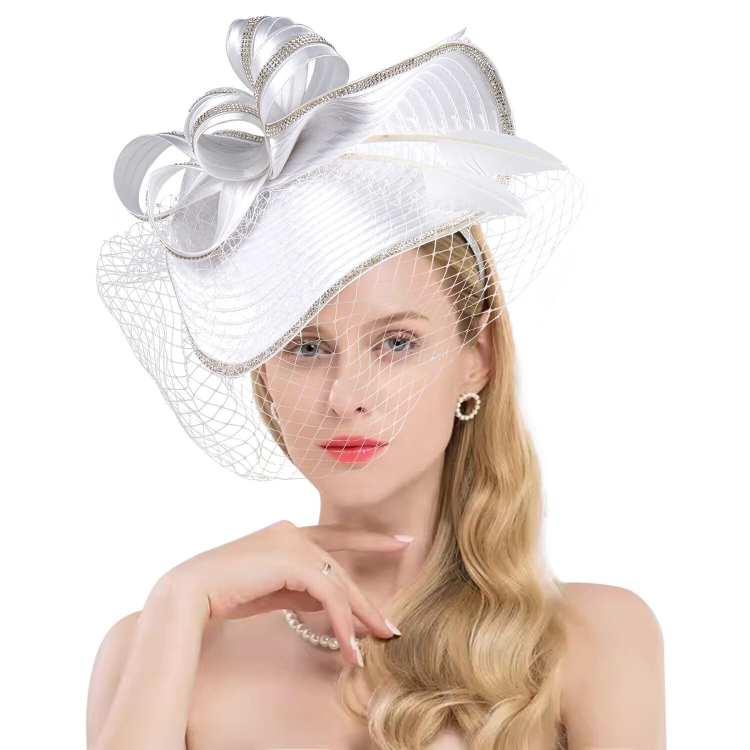 6364 Tea Party Fascinator Hat For Women Veil Kentucky Headwear Wedding